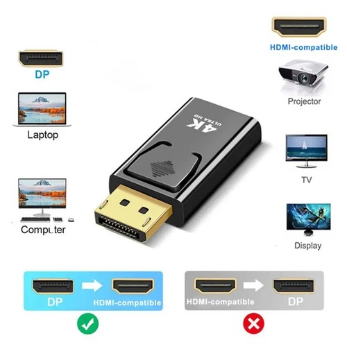 4K DisplayPort to HDMI Adapter Converter DP to HDMI HDTV Video Audio PC Laptop - Picture 2 of 8