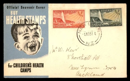 Mayfairstamps New Zealand FDC 1951 Health Sailboats Child First Day Cover aax_66