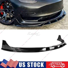 Highland Performance Style Gloss Black Front Lip Spoiler For 2024+ Tesla Model 3