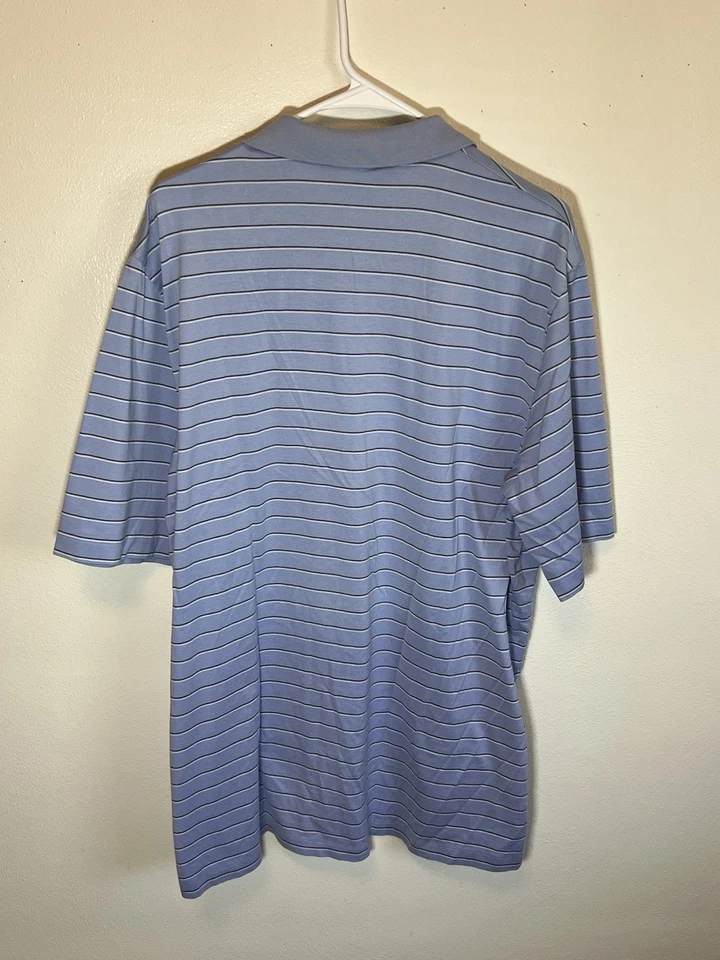 Polo Golf Ralph Lauren Men’s Polo Shirt Size Large Blue Striped 100% Pima Cotton - Image 3 of 3