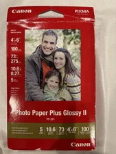 Canon PP-201 Photo Paper Plus Glossy II, 4x6 inch - 100 Sheets lot of 35 