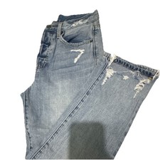 Pistola Women's Distressed Straight Denim Jeans Blue Light Wash 5-Pocket