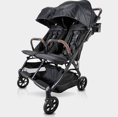 Strolee V2 Double Lightweight Stroller Black Adjustable Handles Compact Fold New