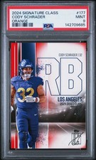 2024 Topps Signature Class #177 Cody Schrader RC PSA 9 Mint; Orange #04/25 Rams