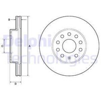 Delphi 2X Bremsscheibe Vorne Ø276 Mm BelüFtet FüR VW Golf VII Variant BA5 2.0