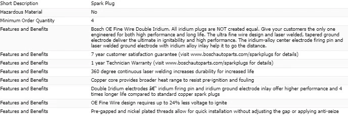 6 bujías Bosch doble iridio para Ford Transit-150 2015-20109 V6-3,5 L Foto 4 de 4