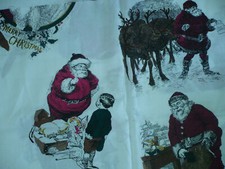 CHRISTMAS SANTA FABRIC 1/2 YARD X 44"