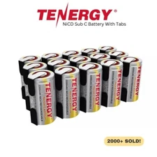 15x Tenergy 2200mAh SubC NiCd Rechargeable Batteries For Power Tools w/ Tab 1.2V