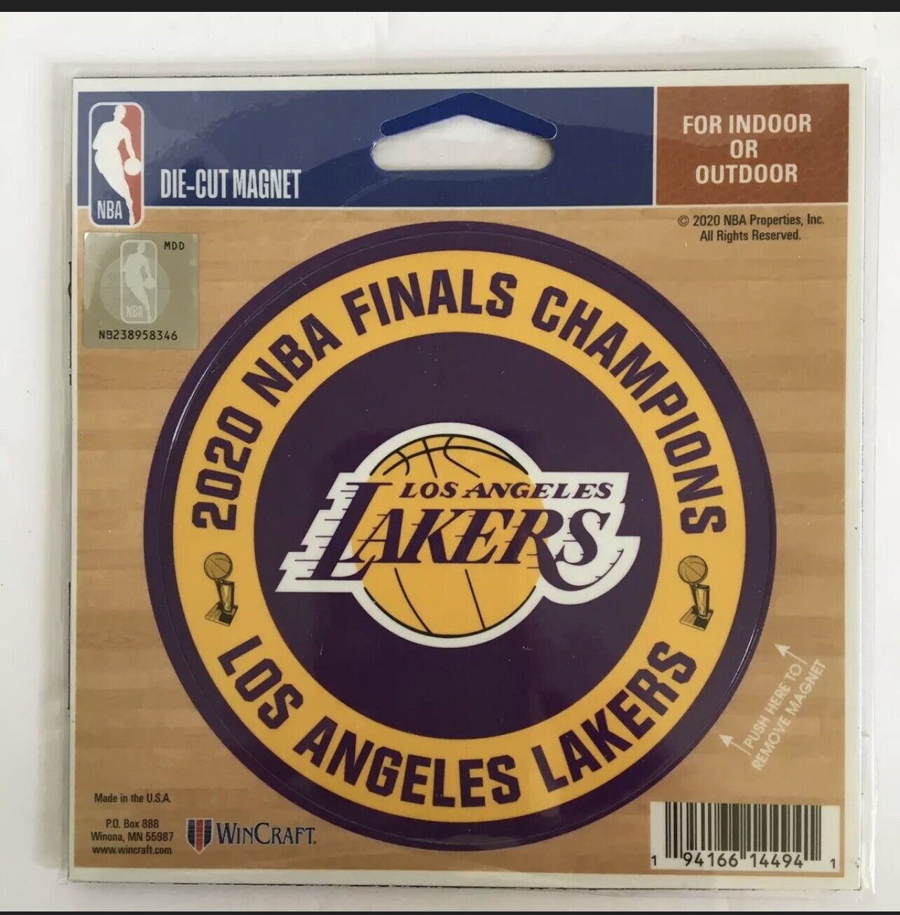 Los Angeles Lakers 2020 NBA Champions Magnet