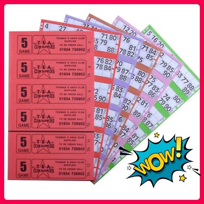 Bingobücher Bingo Tickets 60 Bücher 5 Seiten Bingospiel BINGO GRATIS GESCHENK