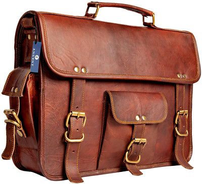New Men's Leather Messenger Shoulder Business Work Briefcase Laptop Bag Handbag