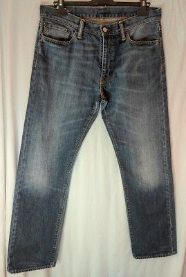 LEVI'S 504 MENS BLUE REGULAR FIT STRAIGHT LEG DENIM JEANS SIZE W34 L32