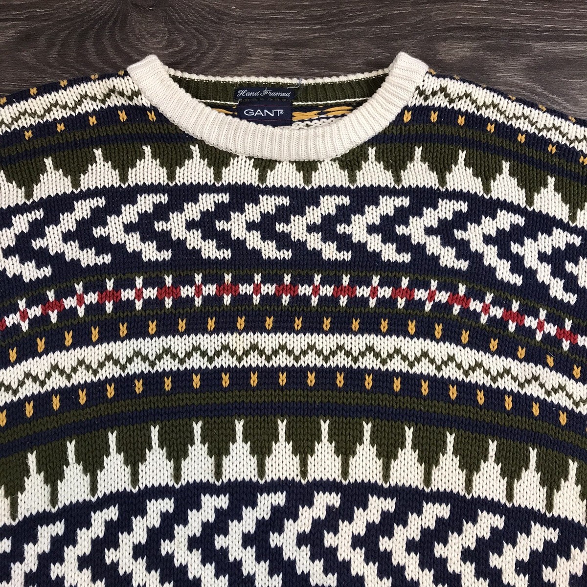 90s vintage GANT マルチカラー　プルオーバー　フリース　L 90s vintage GANT マルチカラー プルオーバー フリース L