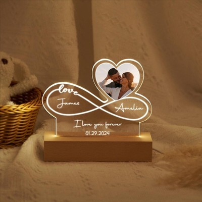 Custom Photo Night Light Plaque,Couple Night Light Custom Photo Frame Led Lights