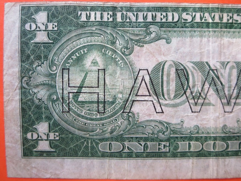 1935-A $1 Silver Certificate Emergency Hawaii ERROR -Misalignments
