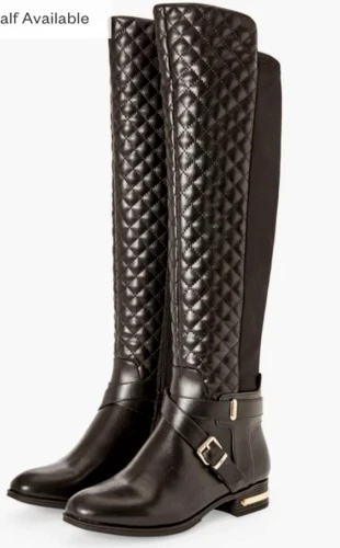 Womens black cheap quilted boots