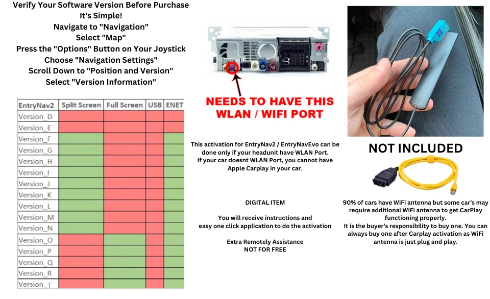 Fullscreen Apple Carplay Activation BMW EntryNav2 EntryNavEvo WAY -ENET -FSC - Bild 4 von 4