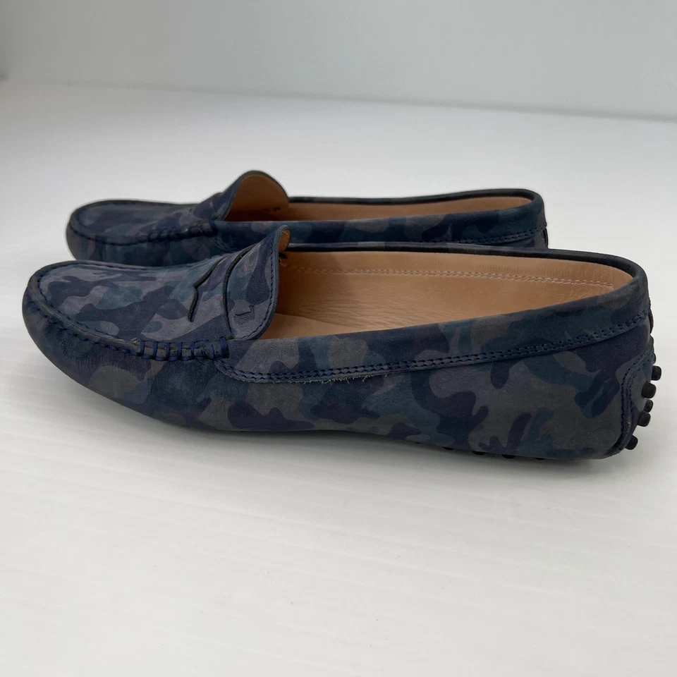 Tod's Driver Mujer 8.5 Camuflaje Mocasín Cuero Sin Cordones Zapato Mocasín Fiesta Core Ex Foto 4 de 4