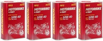 MANNOL 7812 Motorbike 4-Takt synthetisches Ester 10W-40 Motoröl 4x 1l = 4 Liter