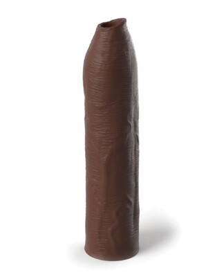BROWN FANTASY X-TENSIONS ELITE UNCUT 7 INCH SLEEVE  EXTENSION GIRTH ENHANCER