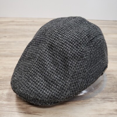 Water Ink in Show Flat Cap Hat Strap Back Gray Adjustable