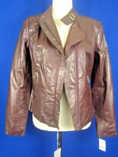 Marc By Andrew Marc Soft Burgundy Leather Nwt Raven Front Zip Jacket S