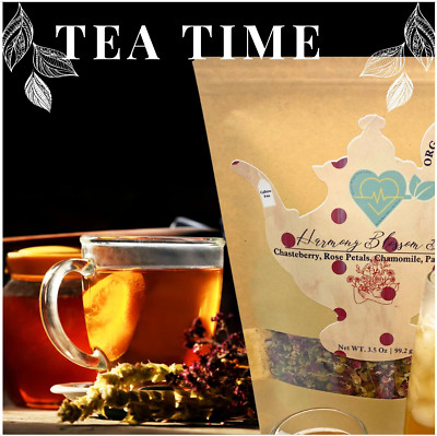 Chasteberry Rose Papaya Leaf Tea Blend - Loose Leaf Herbal Mix - 3.5 oz Natural