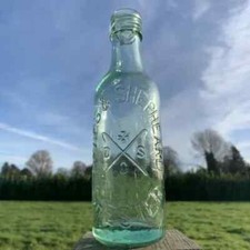 Clear Green Vintage Bottle Davies & Shepheard Chester Old Glass Bottle