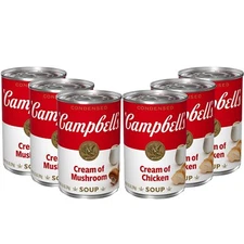 Campbell's Cream Of Chicken And Mushroom Soup Variety Pack 6 Cans 10.5 Oz