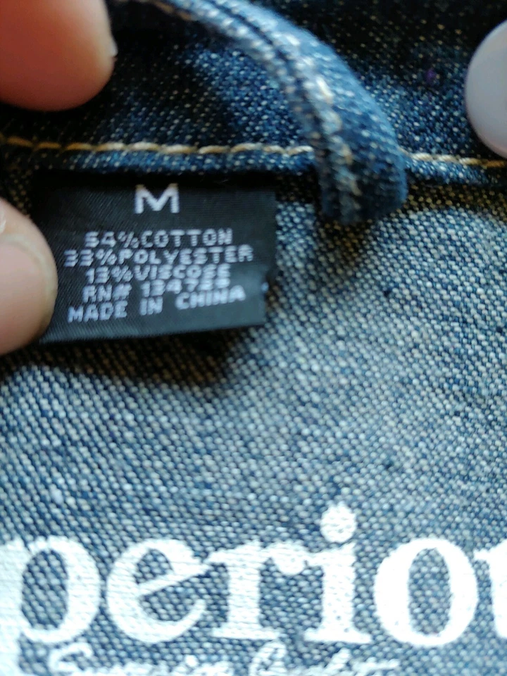 Imperious Denim Mezcla de Algodón Para Hombre Mediano Estilo Universitario Motocicleta Manga Larga Usado en Excelente Condición Foto 4 de 4