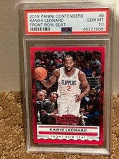 2019 Panini Contenders Kawhi Leonard Front Row Seat Card PSA 10 NEW CASE POP 1