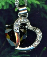 Leaf Infinity Love Heart Pendant Necklace Birthstone Crystal Jewelry Gifts