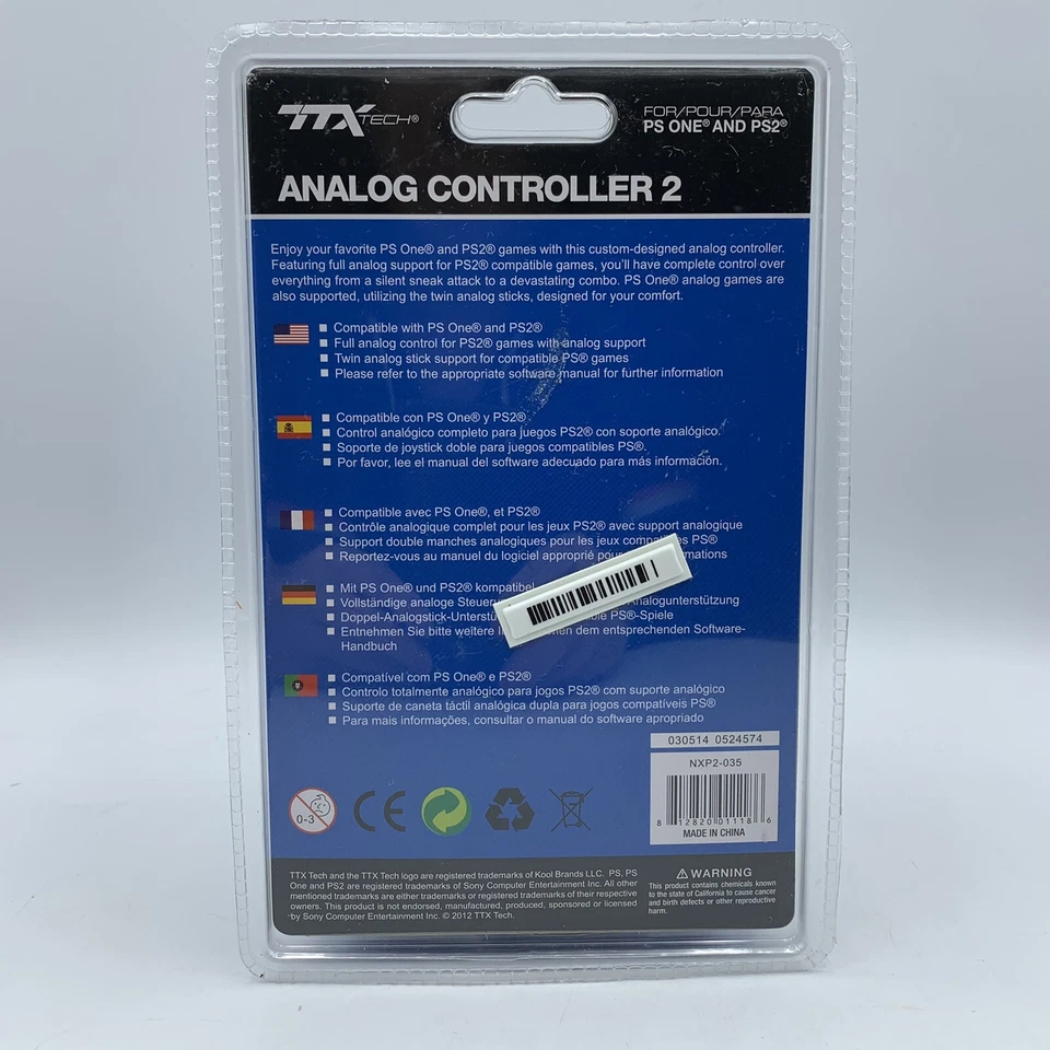 TTX Tech - Analog Controller 2 for Sony PlayStation PS1 PS2 NXP2-035 SEALED NEW - Image 2 of 4