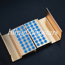 2 Pcs Dental Bur Block Holder Station Disinfection Sterilizer 24 Holes Golden 