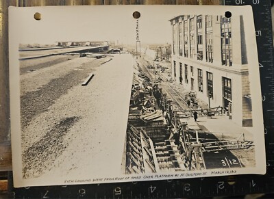 Original ! 1913 5x7 JAMAICA Station IMPROVEMENT LIRR Long Island Rail Road Photo