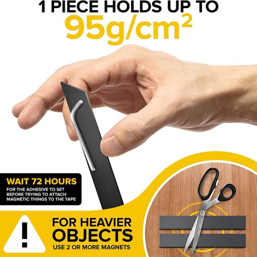 6 Pack Magnetic Strips with Adhesive Backing for Crafts Tools Kitchen Garage - Picture 5 of 7