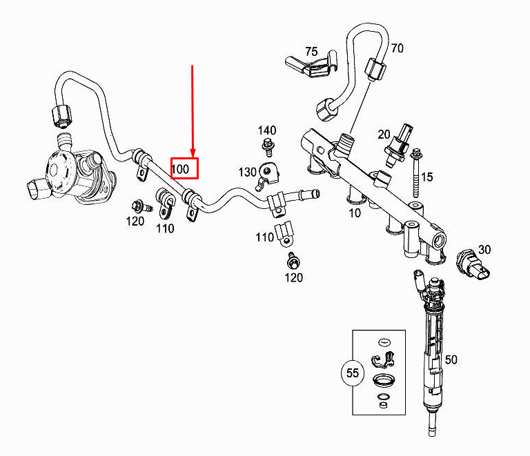 Neu MERCEDES-BENZ A W177 Kraftstoff-Niederdruckleitung A2820702200 Original