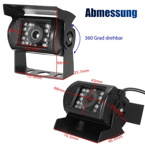 MOPECT coche automóvil 120° cámara de marcha atrás 12V 24V cámara trasera 18 IR LED 10M camión - Imagen 9 de 12