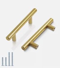 Probrico Gold Cabinet Handles Pull for Drawers 3” Hole Width 5” Total Width