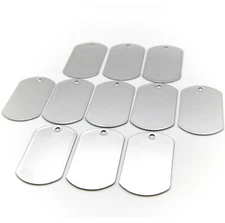 WHOLESALE LOT 500  PCS BLANK DOG TAG SHINY/MATTE STAINLESS STEEL MILITARY SPEC