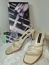 Nina Footwear Gloria slingback evening sandals ivory satin 8 1/2 made in Spain
