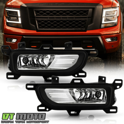 #ad For 2020 2023 Nissan Titan Bumper Fog Lights Driving Lamps w Bezels Switch Bulbs $65.99