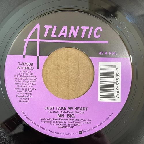 MR. BIG Just Take My Heart / Road To Ruin 1991 45 Atlantic 7-87509 NEW UNPLAYED