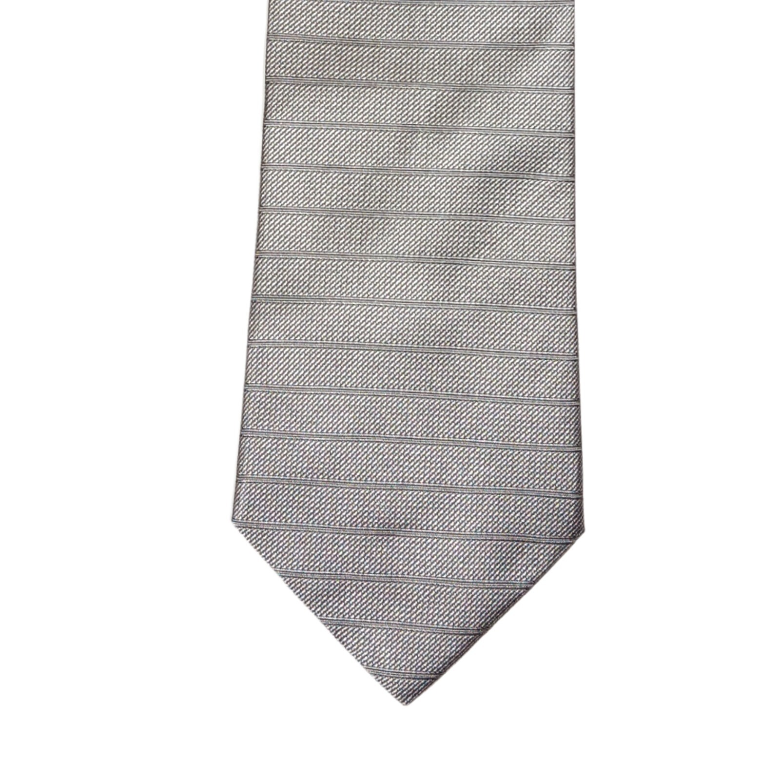 Vintage Tommy Hilfiger Mens Silk Tie 58 Inch Gray Blue Striped Wide Necktie