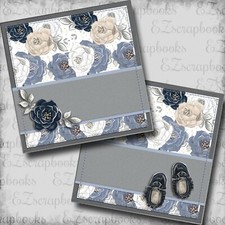 Baby Boy Booties NPM - 2 Premade Scrapbook Pages - EZ Layout 5429