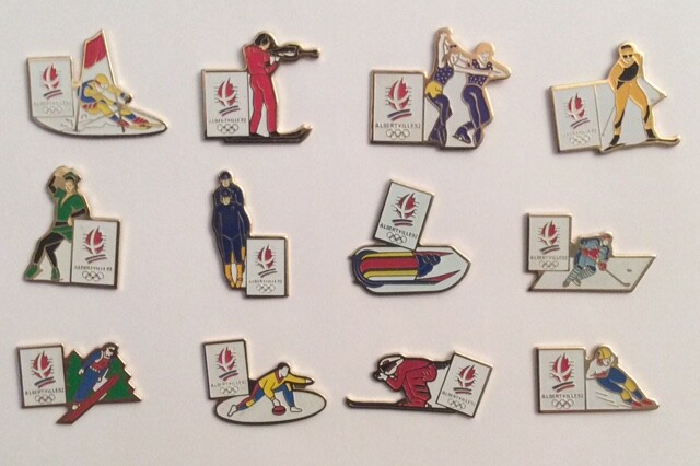 12 Albertville '92 Winter Olympics Pin Set - Lame Edition 90 Back