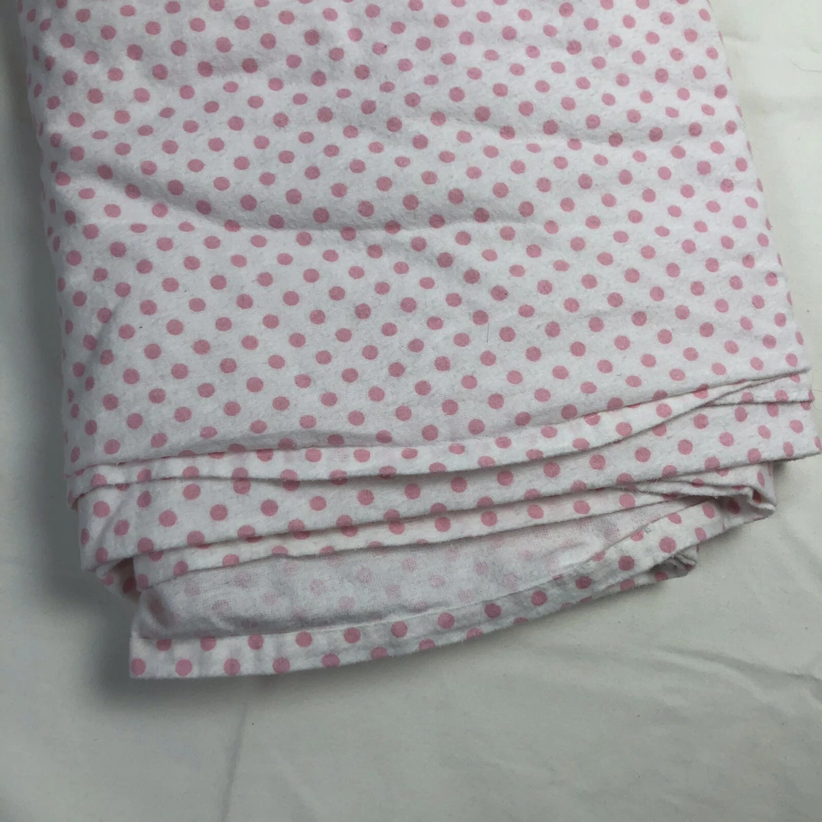 Pottery Barn Kids Twin Flat Pink And White Polka Dot Sheet 100 Cotton 66 x96