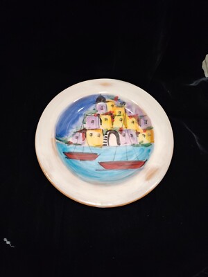 VIETRI La Fenice Italy Seacoast 8.5'' Salad Plate Italian Coast Scenes Boats