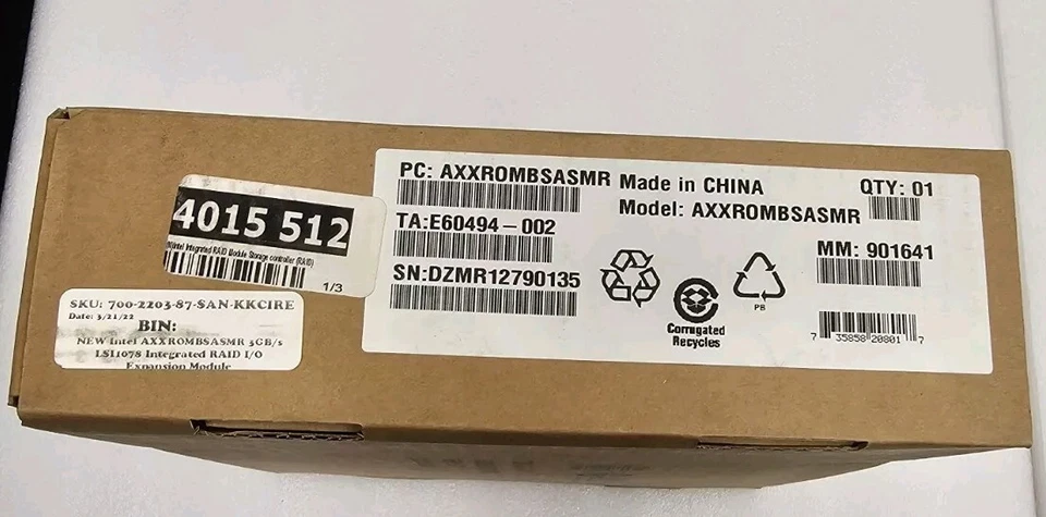 Intel AXXROMBSASMR Integrated RAID I/O Expansion Module (3 New & 1 Open Box) - Image 4 of 4