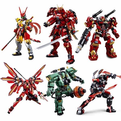 SLUBAN Armored Samurai Mech Robot Classic Model DIY Action Figure Building Block